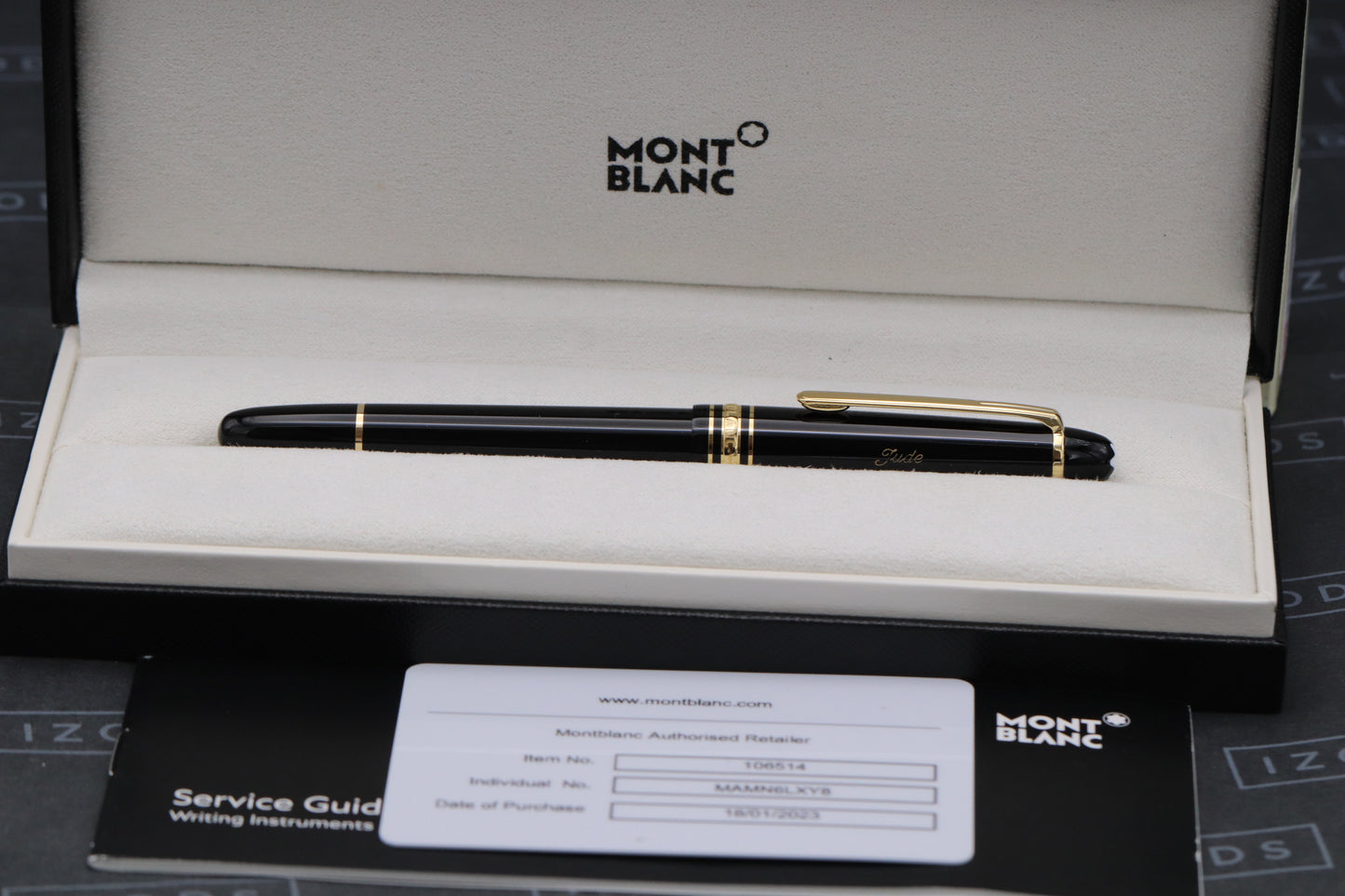 Montblanc Meisterstuck 145 Classique Gold Coated Fountain Pen - UNUSED - Engraved Cap