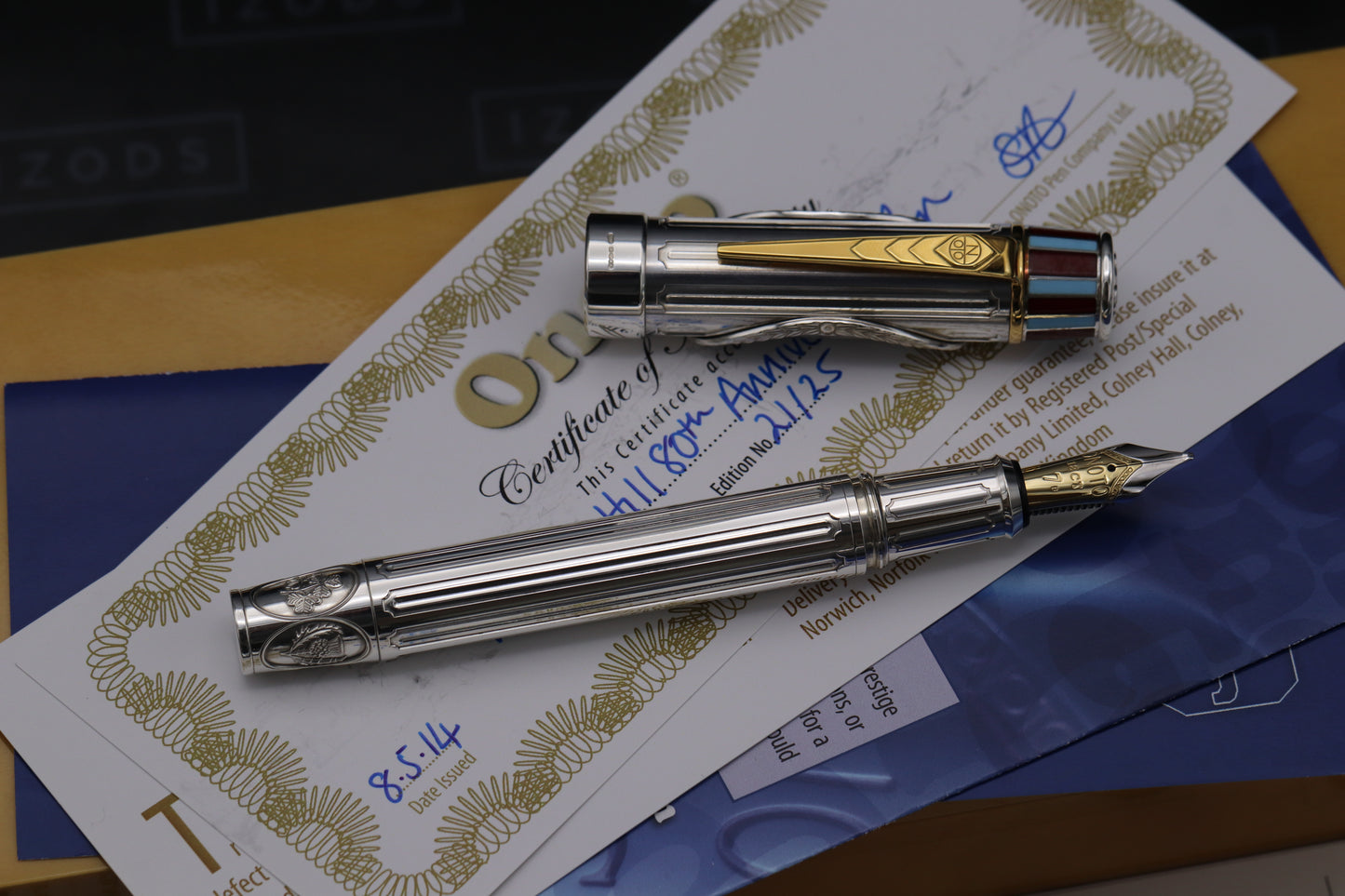 Onoto William Hill 80th Ann. Sterling Silver Limited Edition 25 Fountain Pen