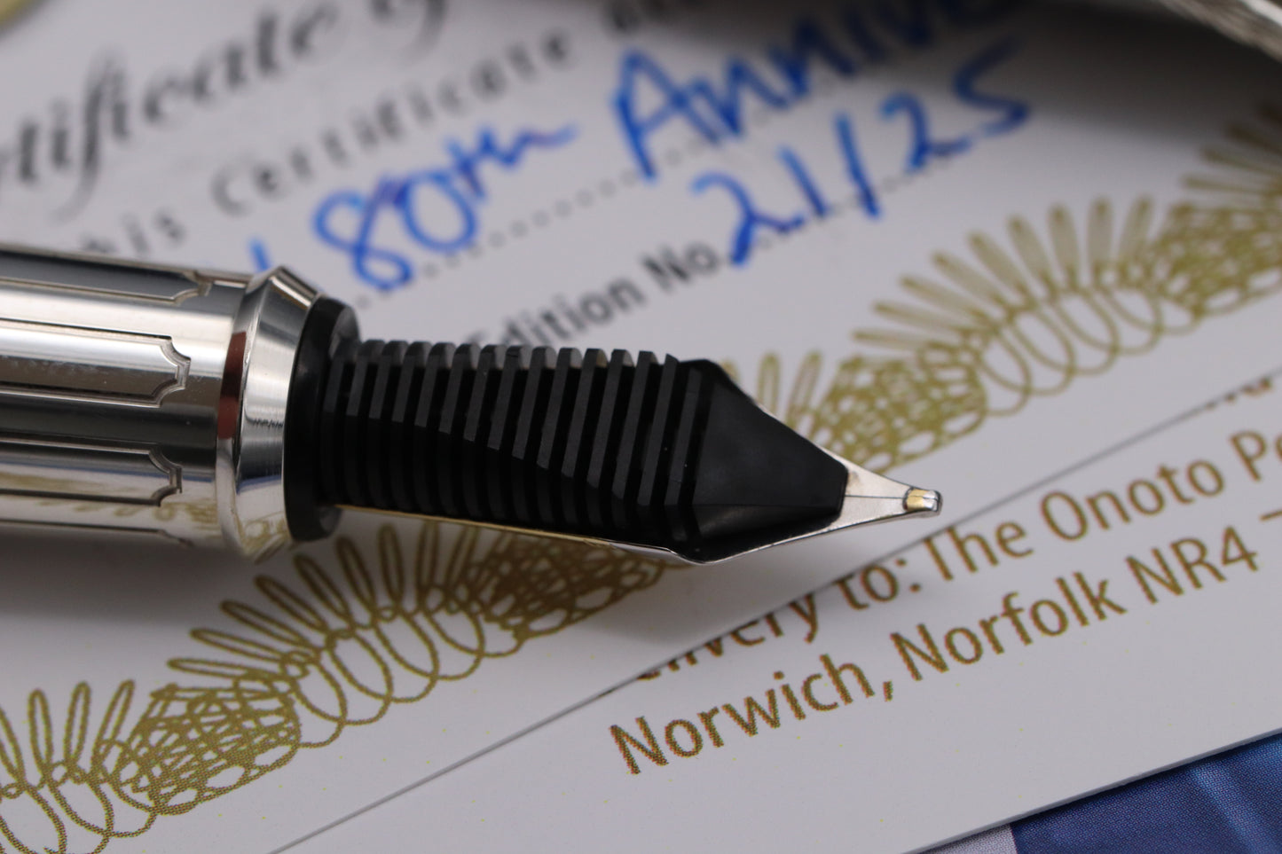 Onoto William Hill 80th Ann. Sterling Silver Limited Edition 25 Fountain Pen