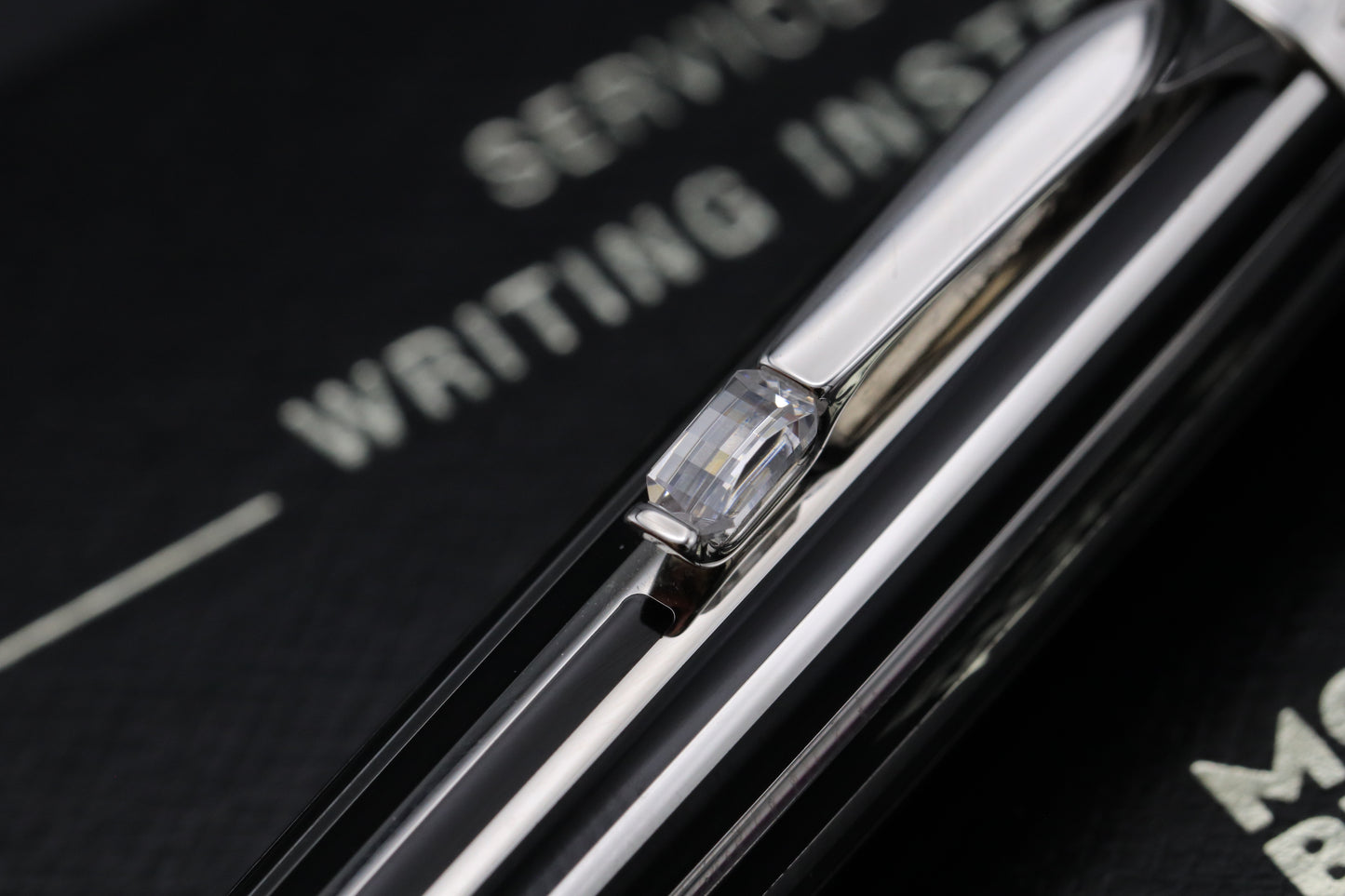 Montblanc Boheme Crystal Striped Platinum Coated Ballpoint Pen