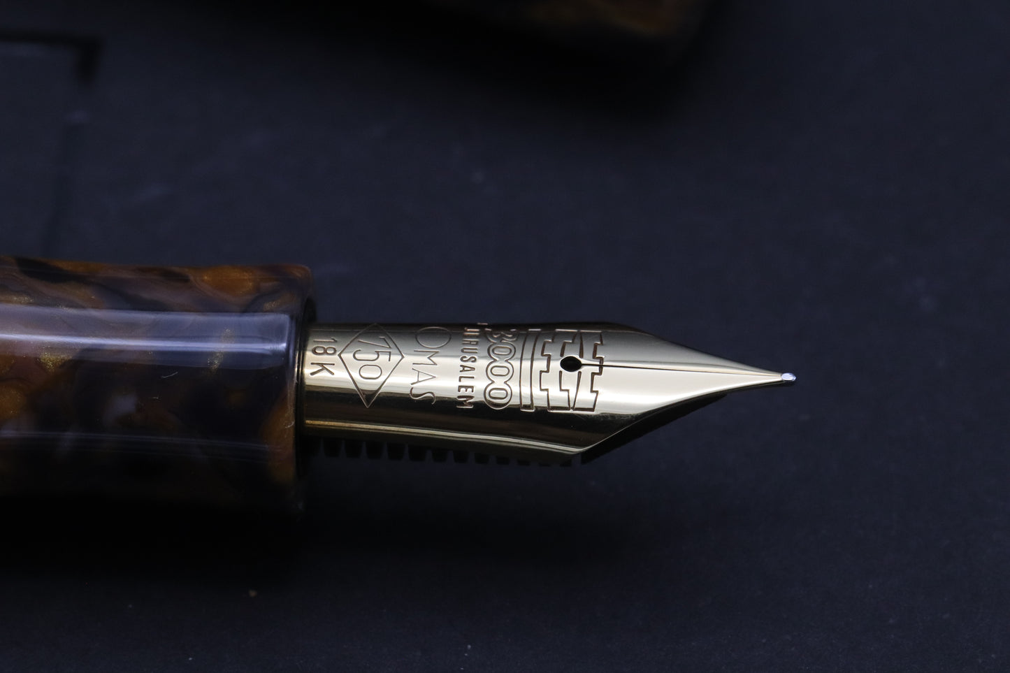 Newton Prospector OMAS Saffron Celluloid Fountain Pen - OMAS Jerusalem Nib