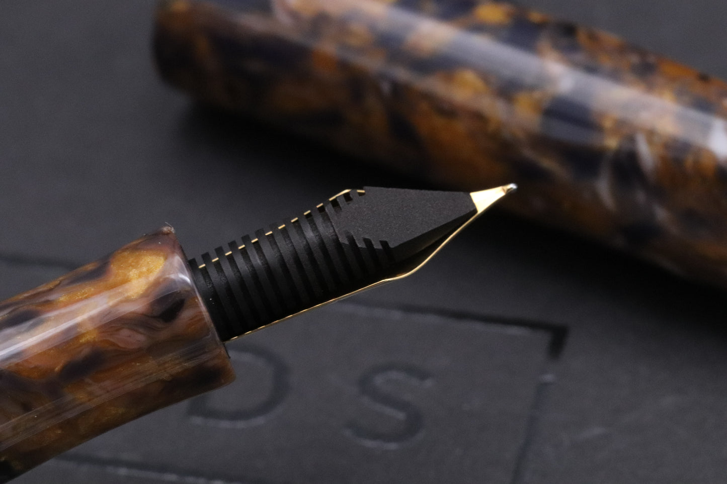 Newton Prospector OMAS Saffron Celluloid Fountain Pen - OMAS Jerusalem Nib
