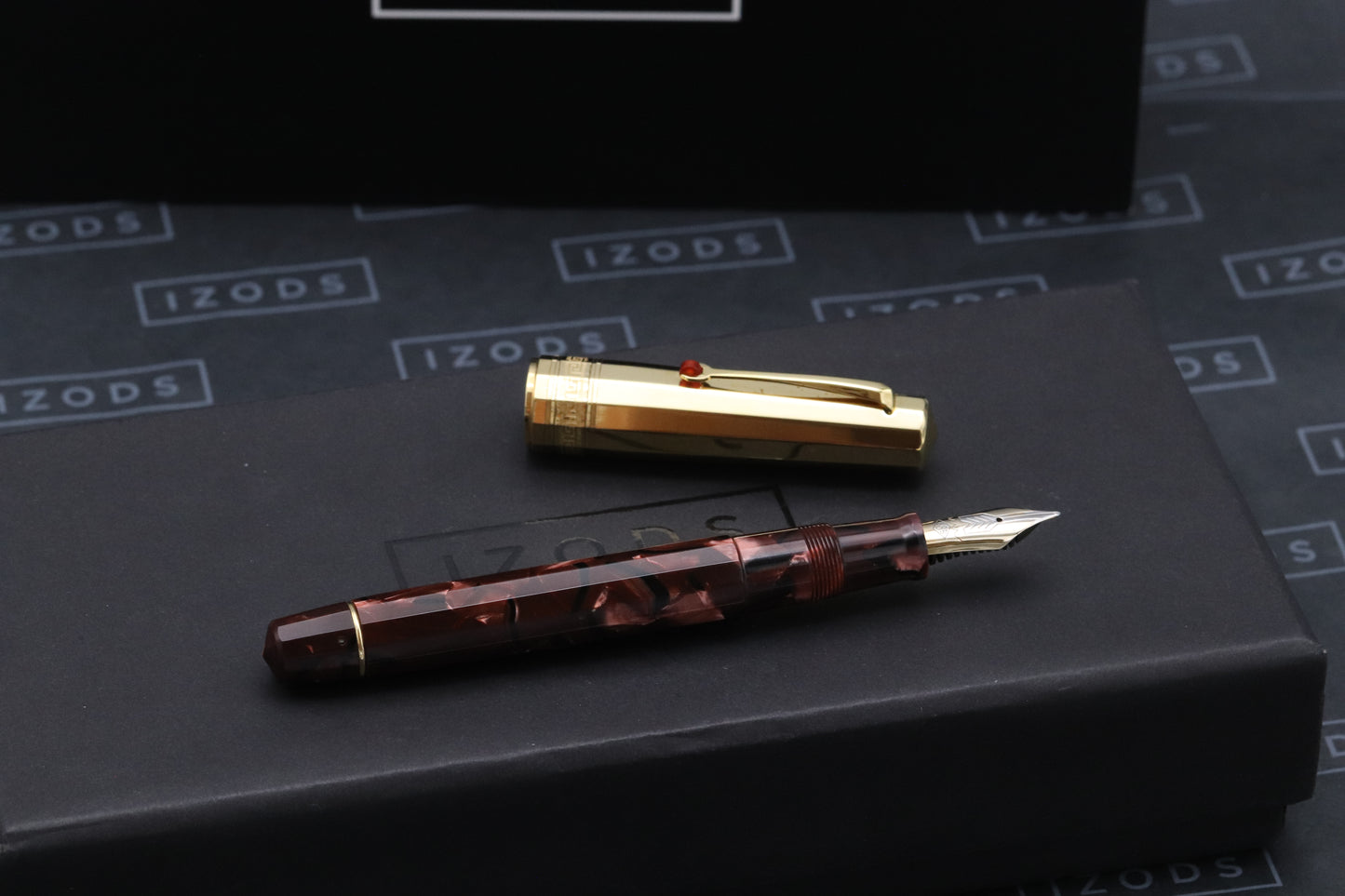 Omas Paragon Red Scarlet Celluloid Preziose Fountain Pen - Kodachi Nib Grind