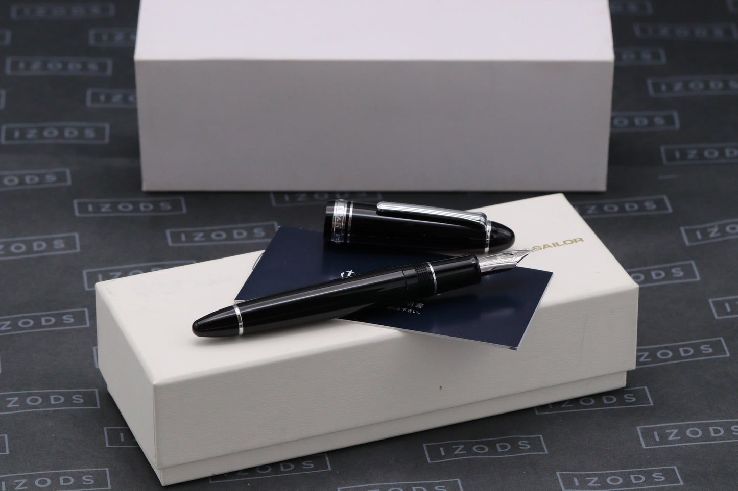 Sailor 1911L Black Rhodium Fountain Pen - 21k Medium Nib