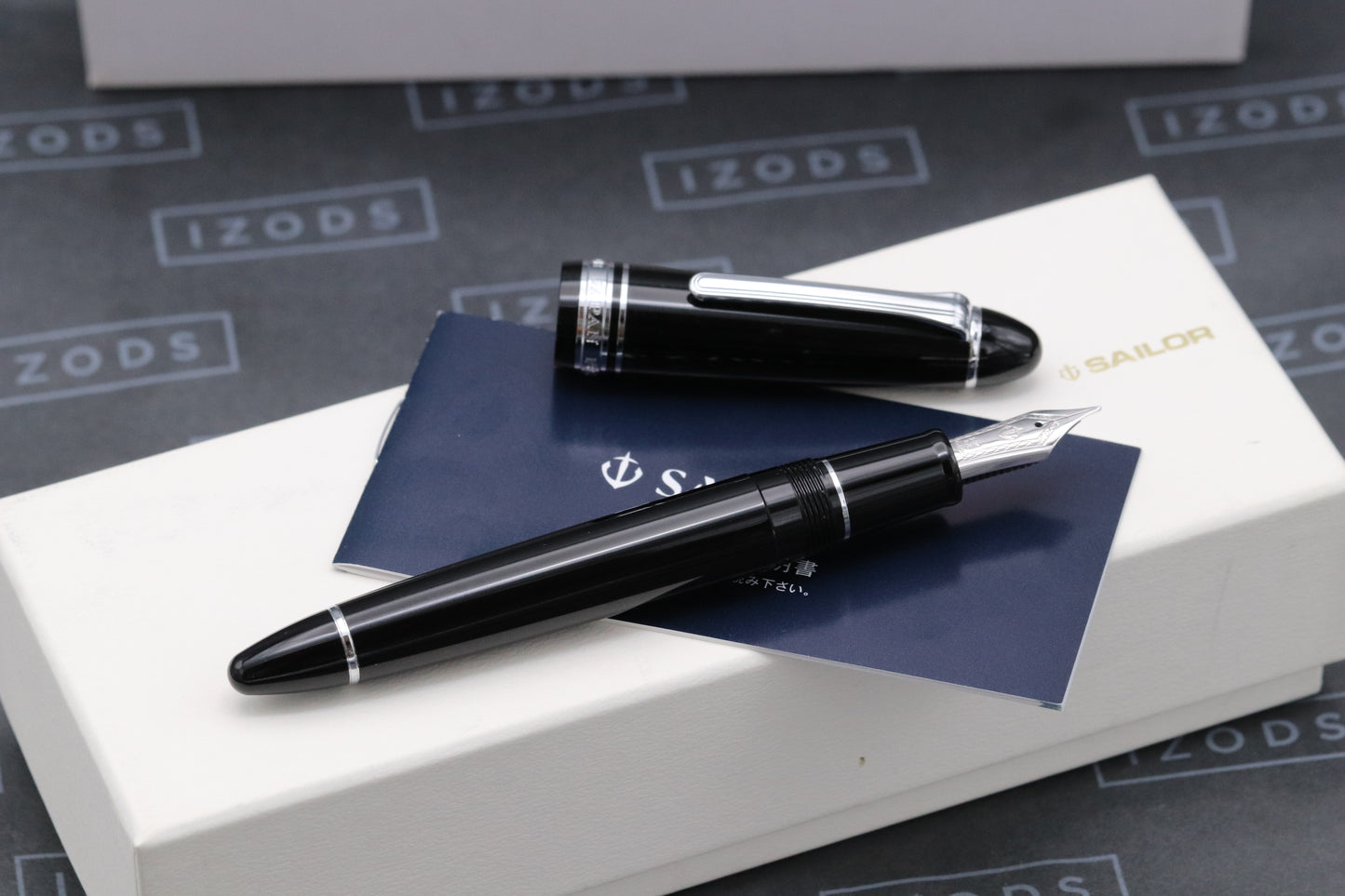 Sailor 1911L Black Rhodium Fountain Pen - 21k Medium Nib