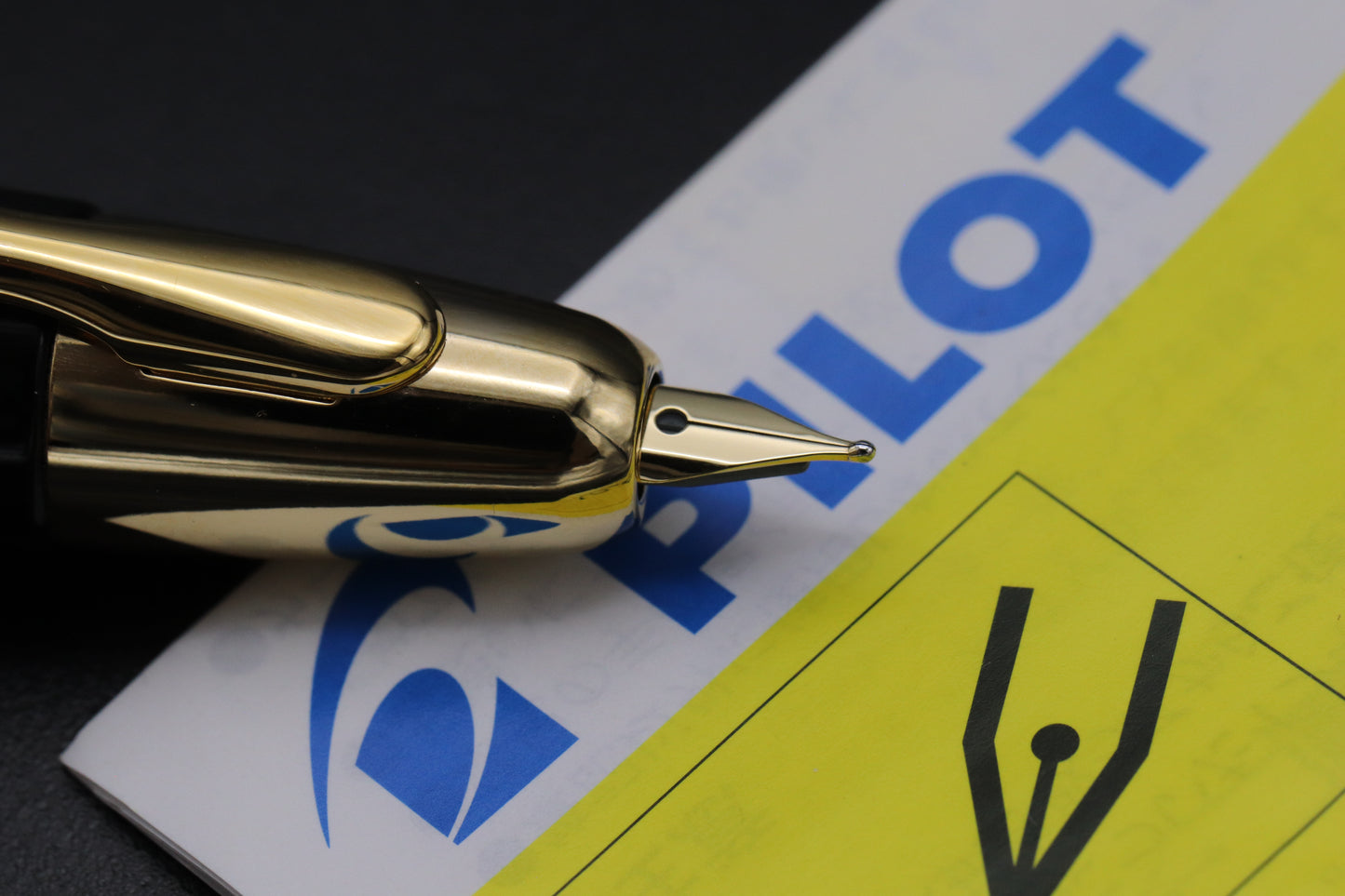 Pilot Capless Black Gold Fountain Pen - DIPPED - FM Nib