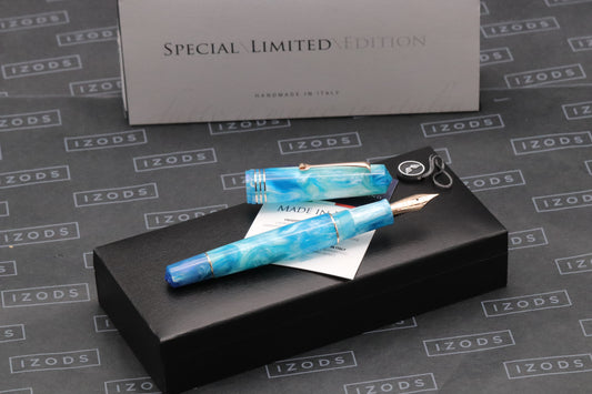 Leonardo MZ Grande White Haven Red Gold Fountain Pen - UNUSED - 01/37 - EF Nib