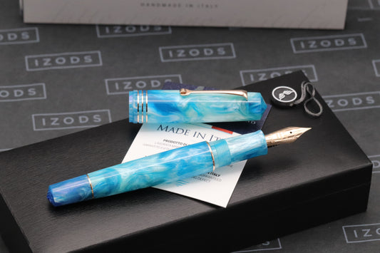 Leonardo MZ Grande White Haven Red Gold Fountain Pen - UNUSED - 01/37 - EF Nib