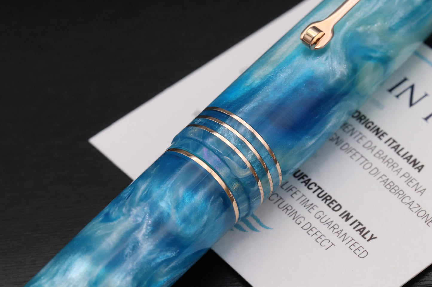 Leonardo MZ Grande White Haven Red Gold Fountain Pen - UNUSED - 01/37 - EF Nib