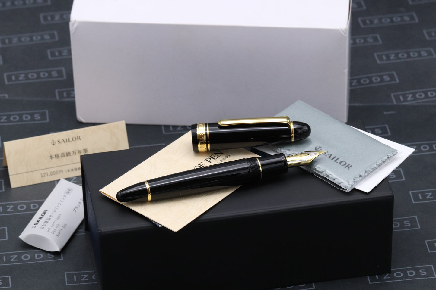 Sailor King of Pen Black Resin GT Fountain Pen - UNUSED - Broad Nib