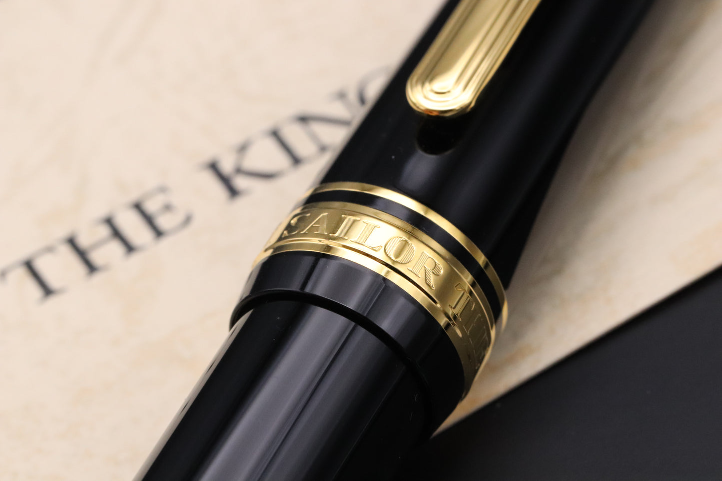 Sailor King of Pen Black Resin GT Fountain Pen - UNUSED - Broad Nib