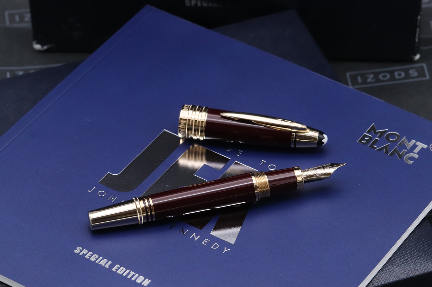 Montblanc Great Characters JFK Burgundy Fountain Pen - Serviced by MB Aug 2025