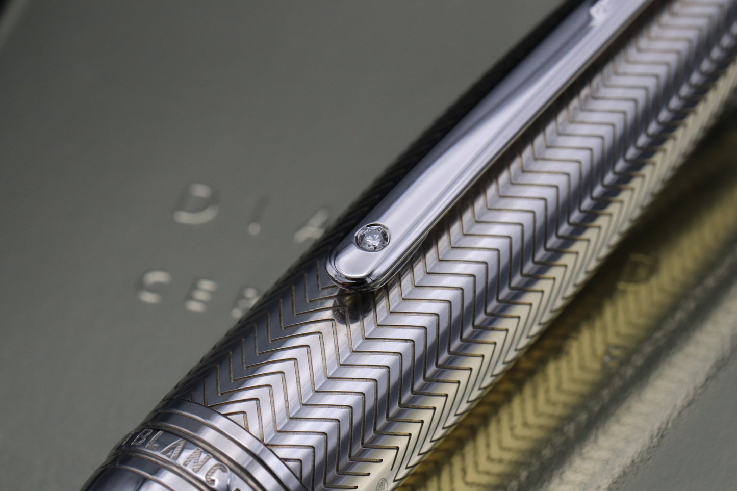 Montblanc Meisterstuck 146 LeGrand Silver Barley Diamond Fountain Pen - UNUSED - Fine Nib