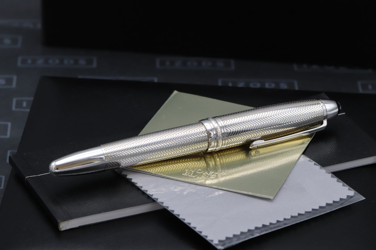 Montblanc Meisterstuck 146 LeGrand Silver Barley Diamond Fountain Pen - UNUSED - Fine Nib