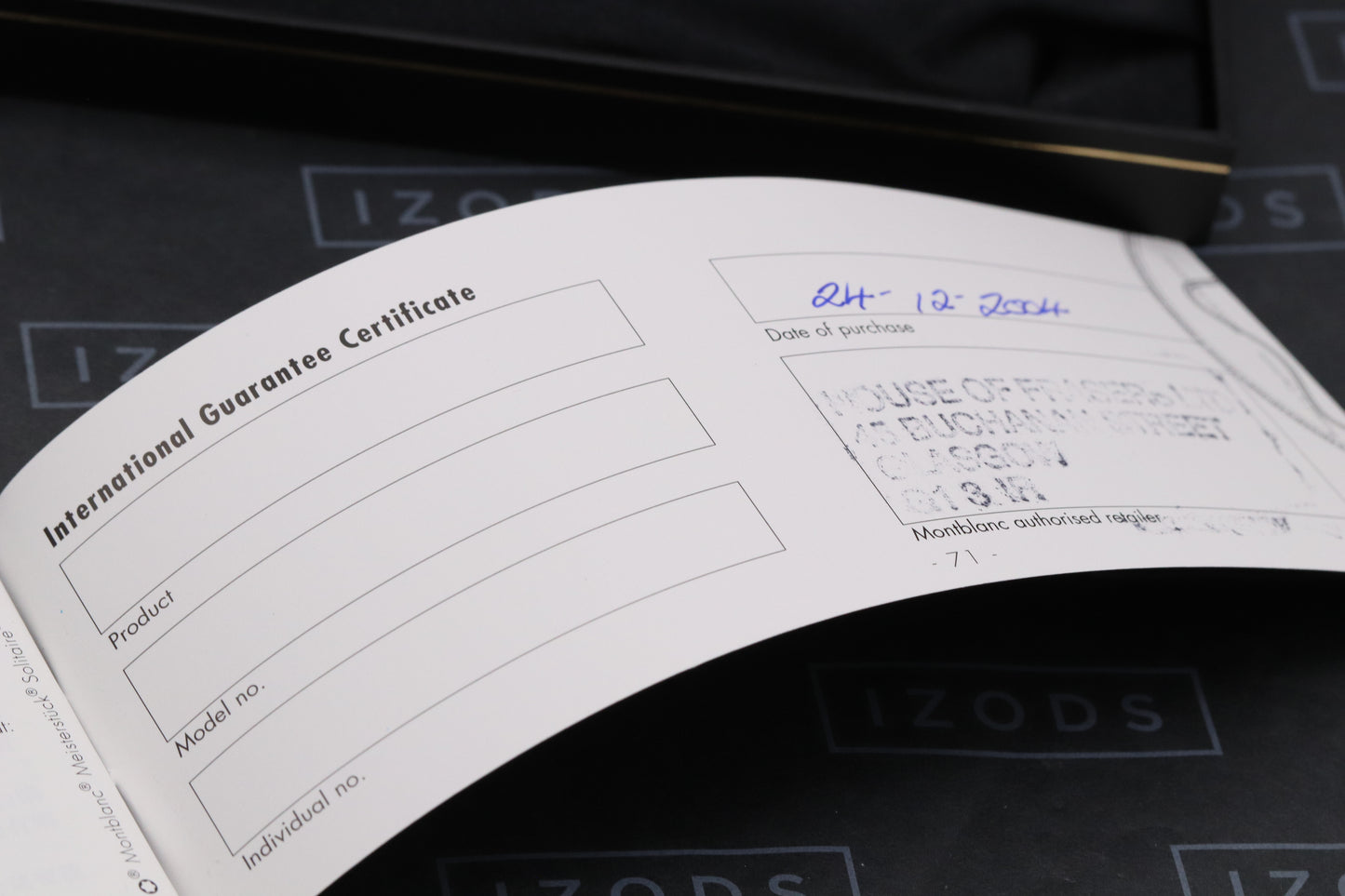 Montblanc Boheme Bleu Fixed Nib Fountain Pen - UNUSED