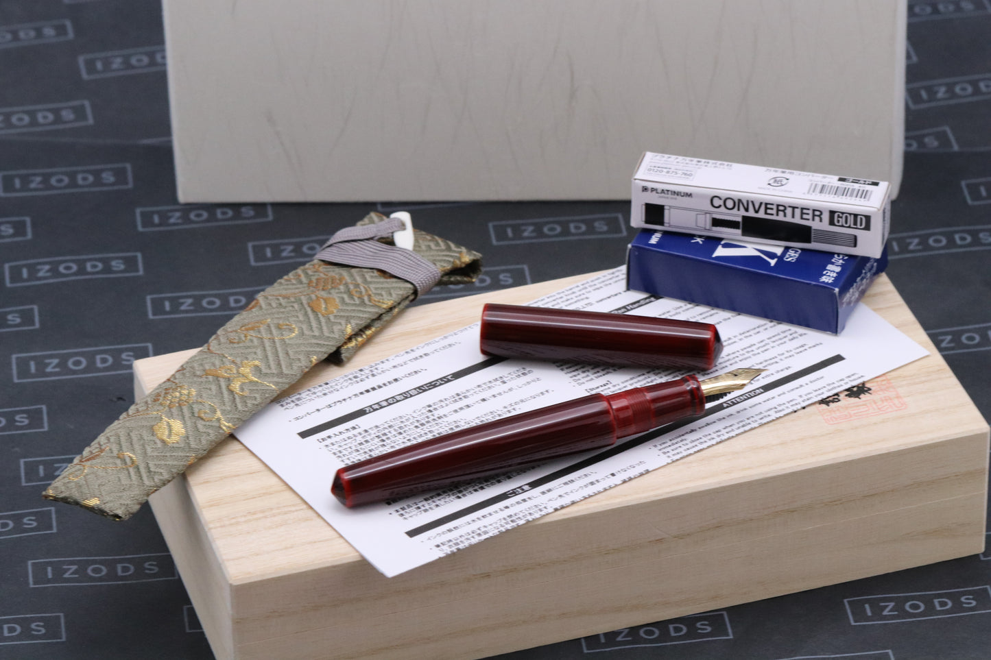 Nakaya Piccolo Long Cigar Aka-Tamenuri Fountain Pen - UNUSED - Soft Fine Nib