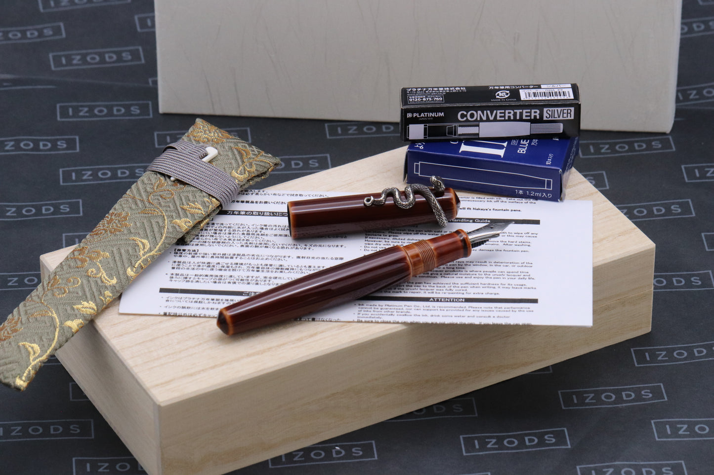 Nakaya Piccolo Long Writer Toki-Tamenuri Fountain Pen Snake Stopper - UNUSED
