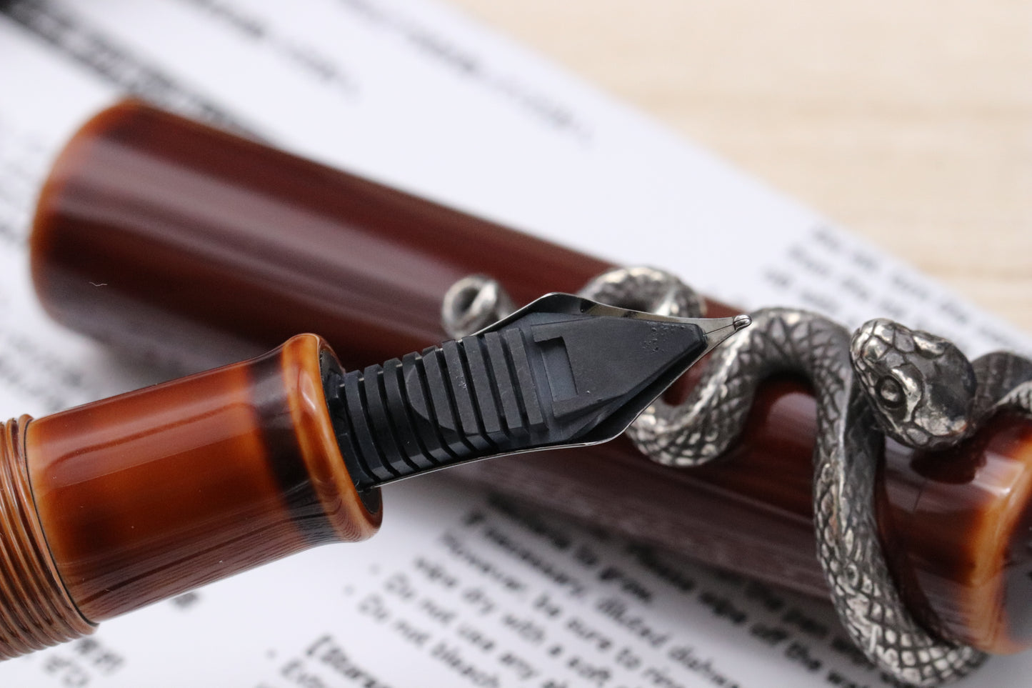 Nakaya Piccolo Long Writer Toki-Tamenuri Fountain Pen Snake Stopper - UNUSED