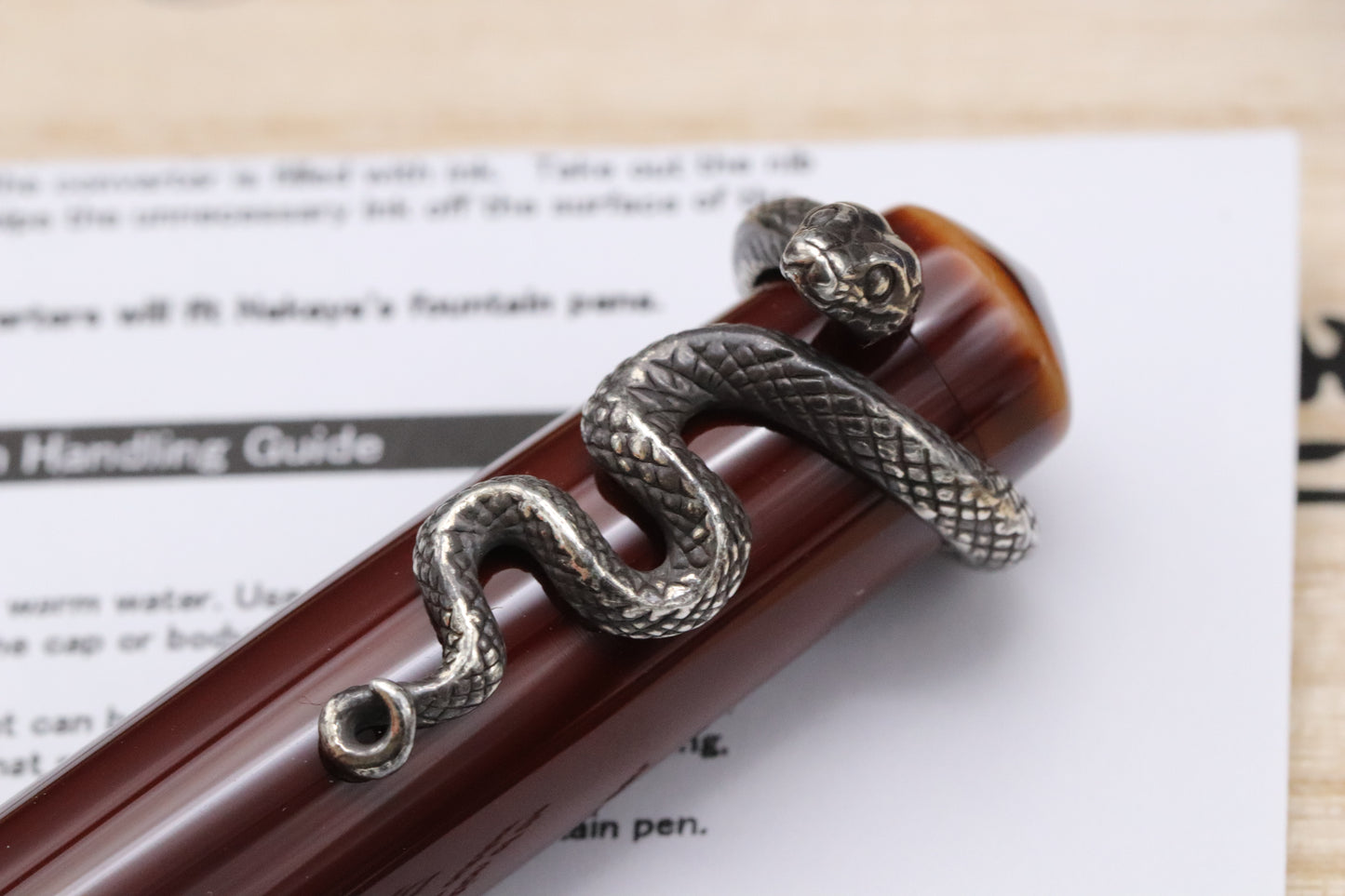 Nakaya Piccolo Long Writer Toki-Tamenuri Fountain Pen Snake Stopper - UNUSED