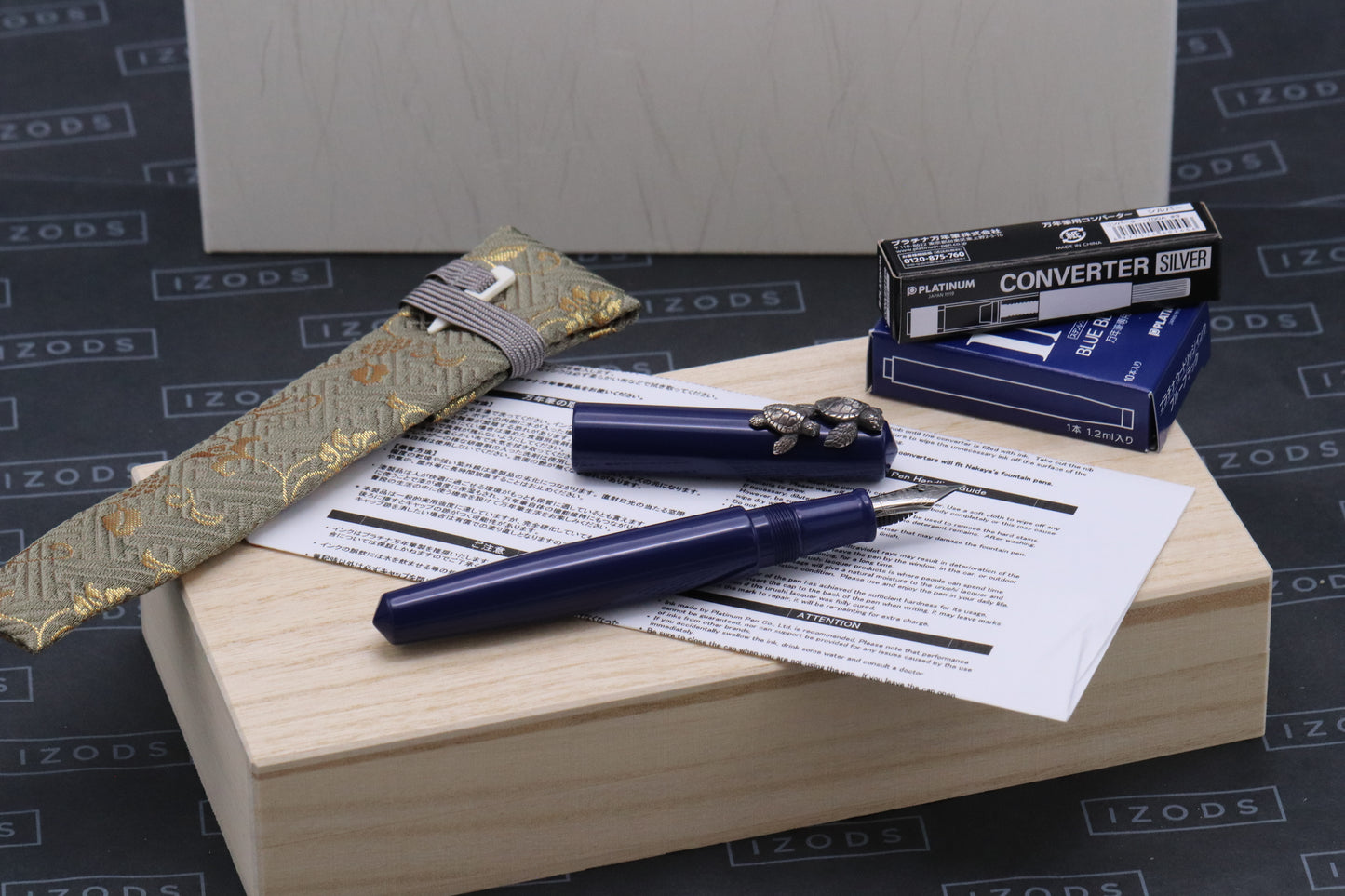 Nakaya Piccolo Long Writer Kikyo Fountain Pen with Turtle Stopper - UNUSED - SF