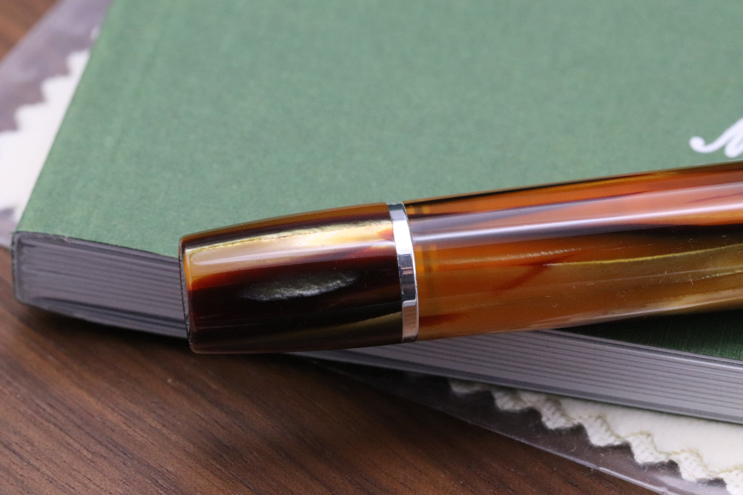 Montegrappa Extra 1930 Turtle Brown Celluloid Fountain Pen - Fine Nib - UNUSED