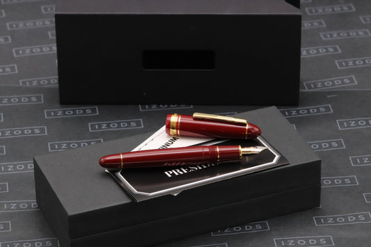 Platinum President Red Fountain Pen - DIPPED