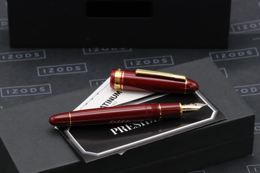 Platinum President Red Fountain Pen - DIPPED
