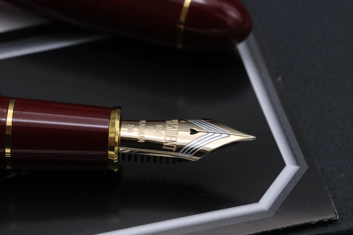 Platinum President Red Fountain Pen - DIPPED