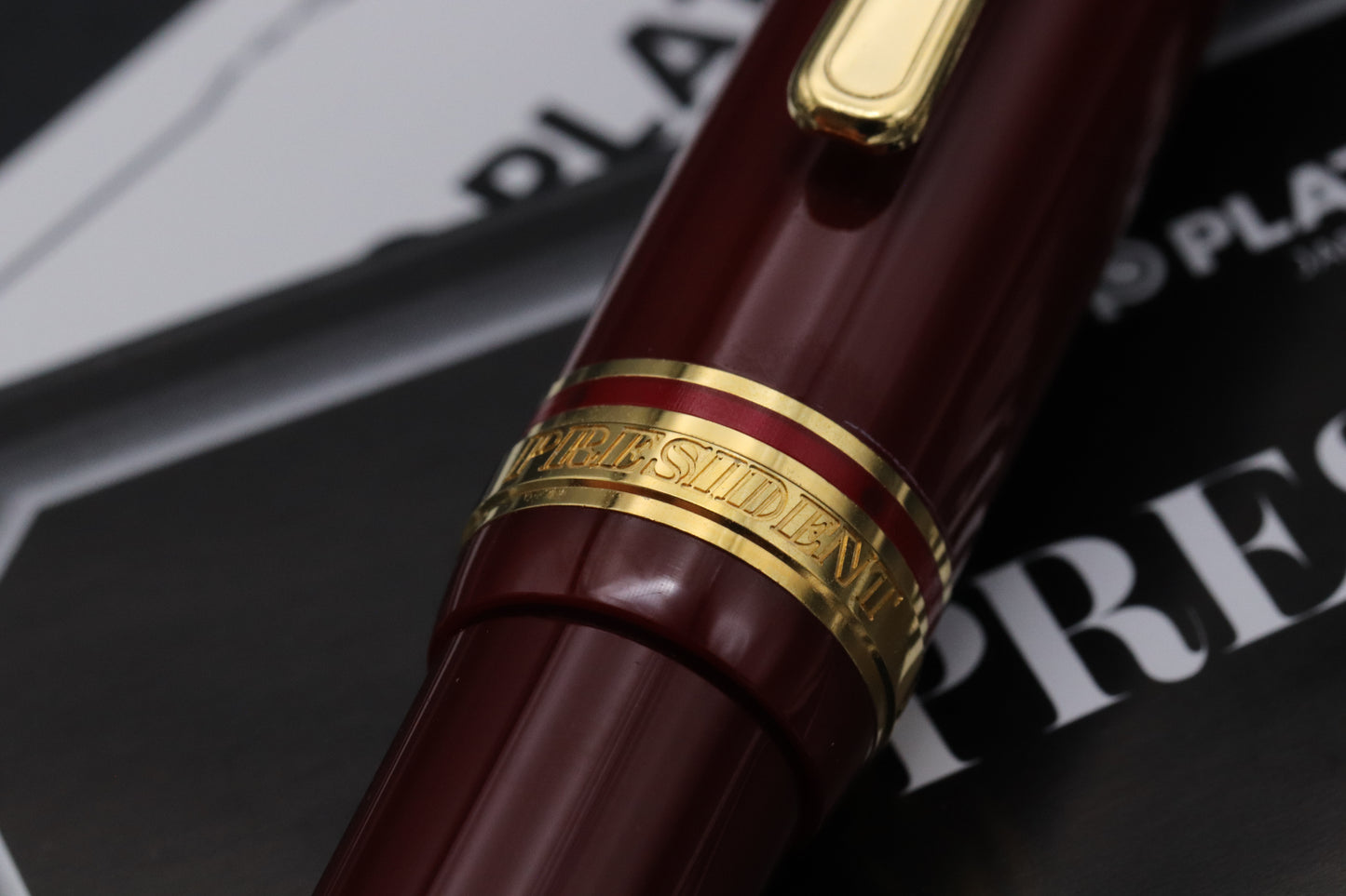Platinum President Red Fountain Pen - DIPPED