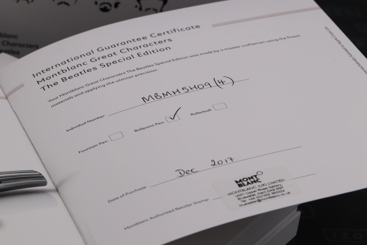 Montblanc Great Characters The Beatles Special Edition Ballpoint Pen