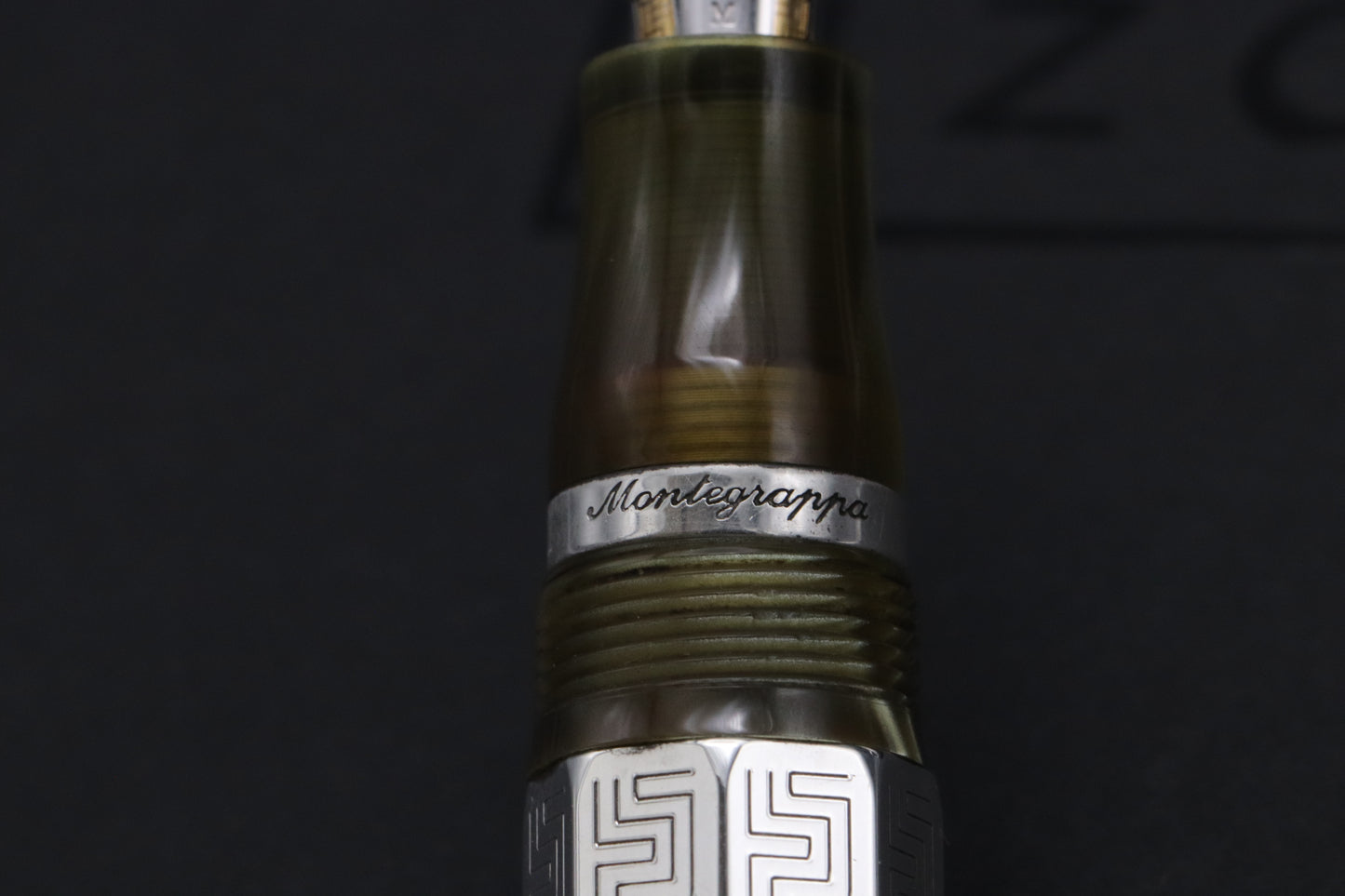 Montegrappa Privilege Deco Sterling Silver Green Fountain Pen