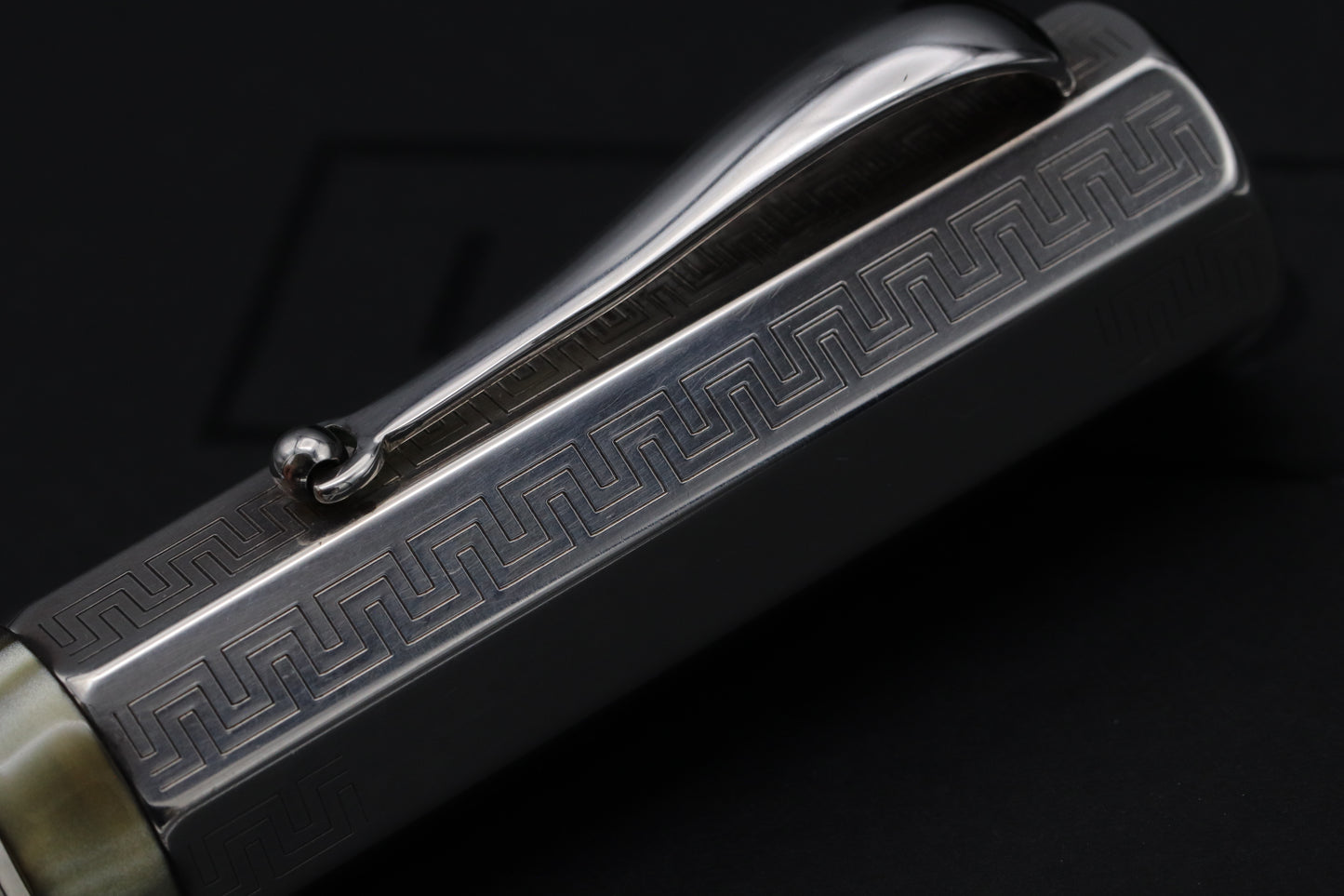 Montegrappa Privilege Deco Sterling Silver Green Fountain Pen