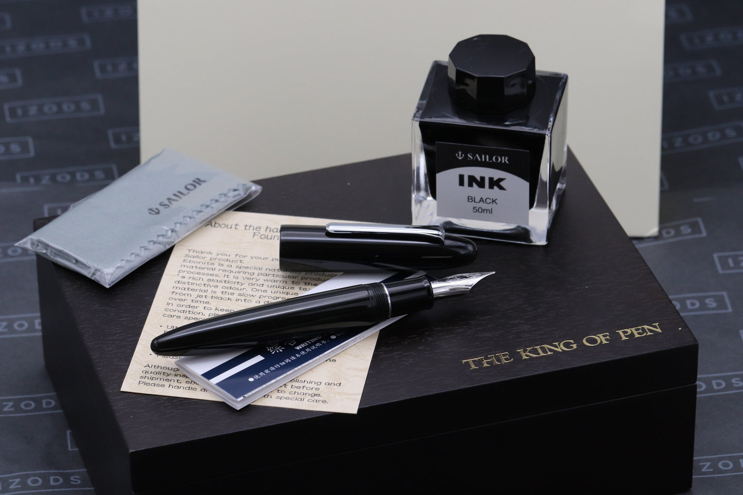Sailor King of Pen Black Ebonite Fountain Pen