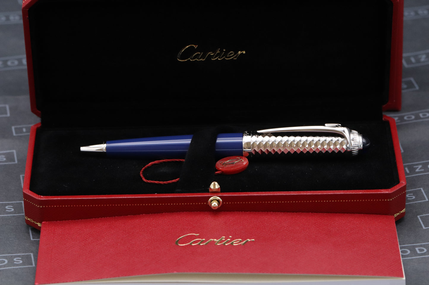 Cartier R de Cartier Blue Palladium Ballpoint Pen