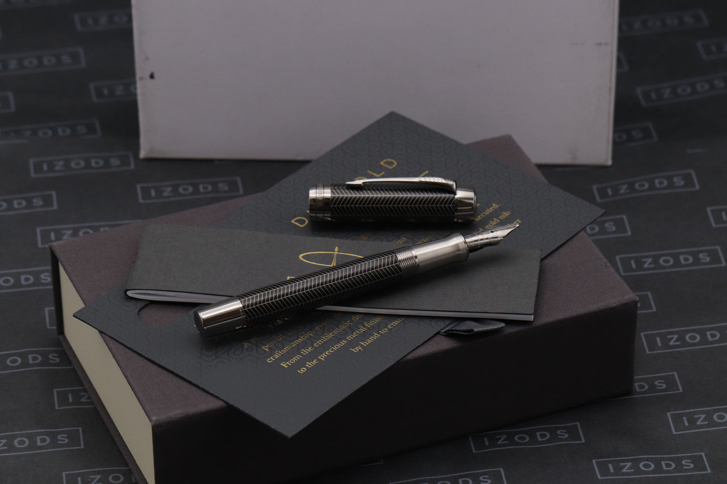 Parker Duofold Centennial Prestige Black Ruthenium Chevron Fountain Pen