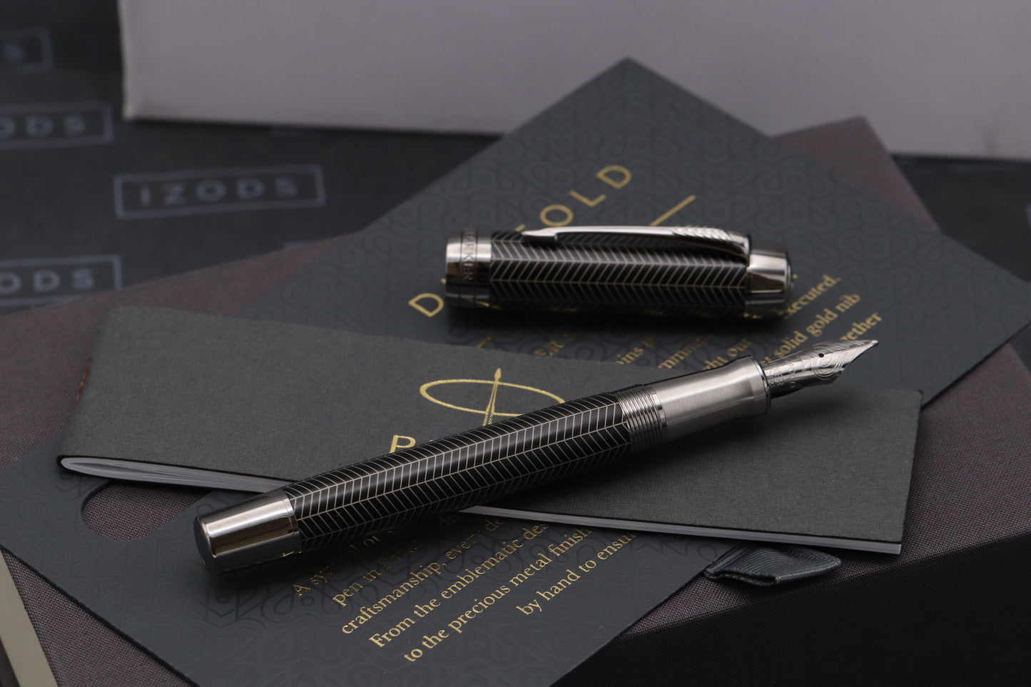 Parker Duofold Centennial Prestige Black Ruthenium Chevron Fountain Pen