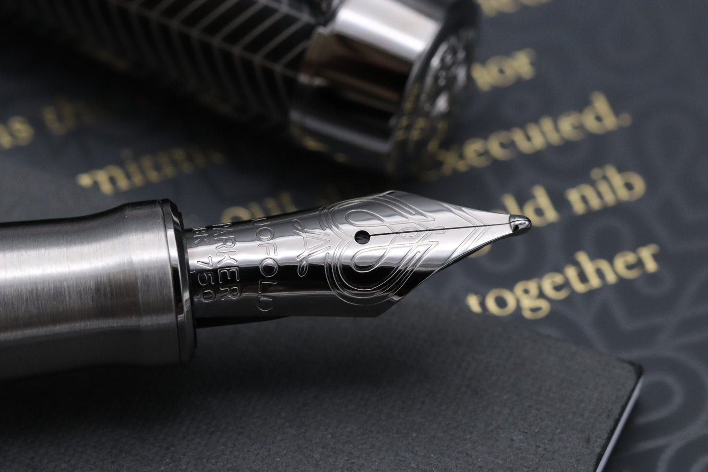 Parker Duofold Centennial Prestige Black Ruthenium Chevron Fountain Pen