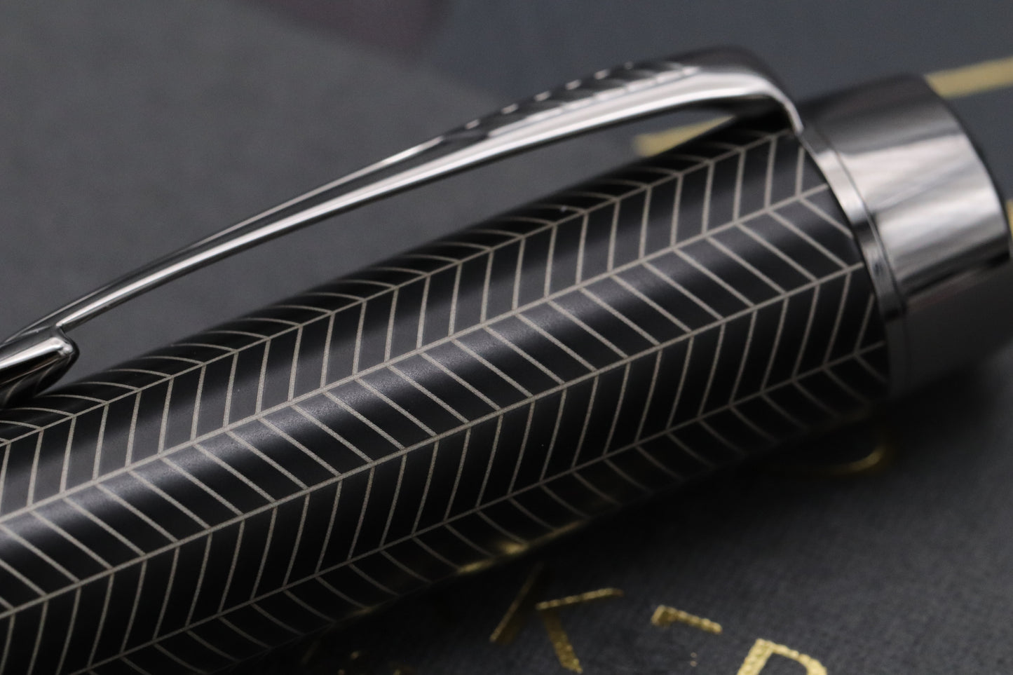 Parker Duofold Centennial Prestige Black Ruthenium Chevron Fountain Pen