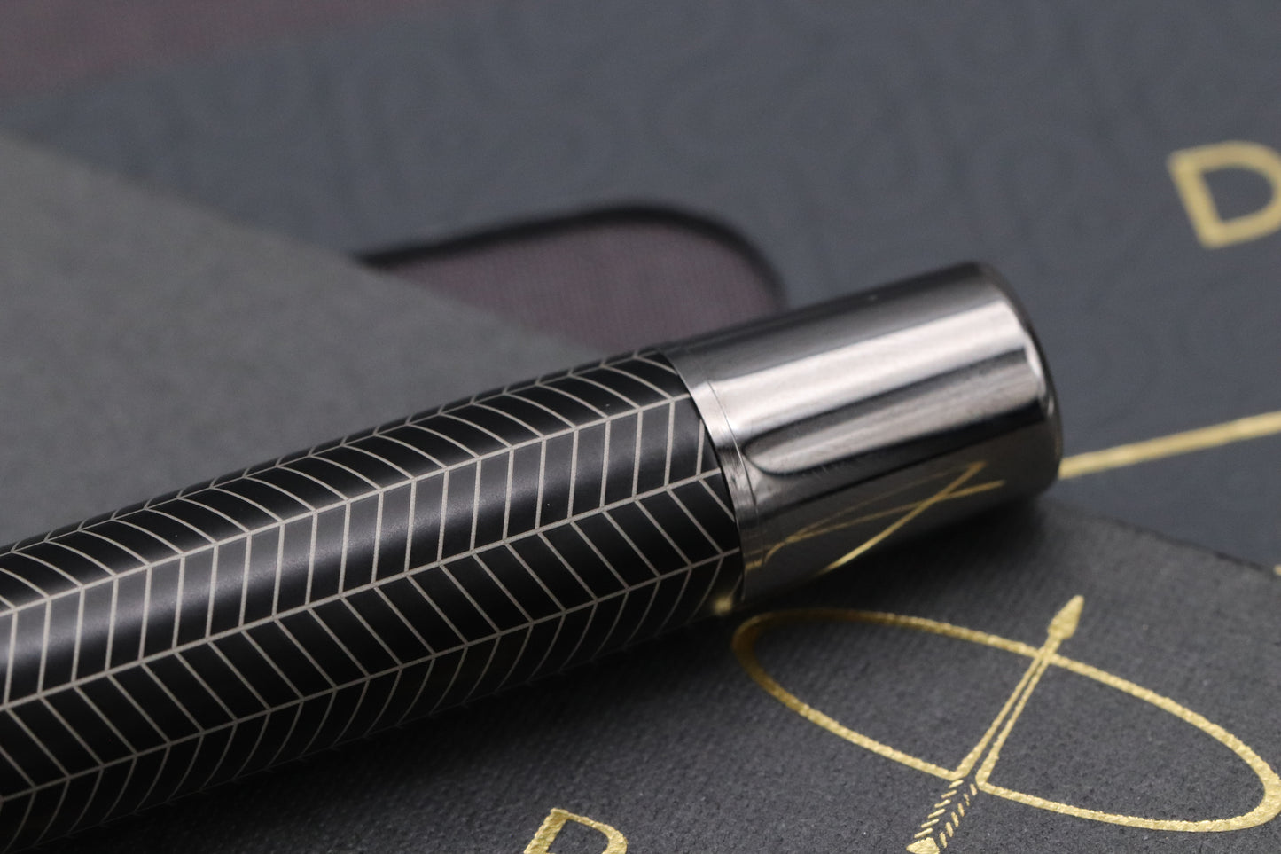 Parker Duofold Centennial Prestige Black Ruthenium Chevron Fountain Pen