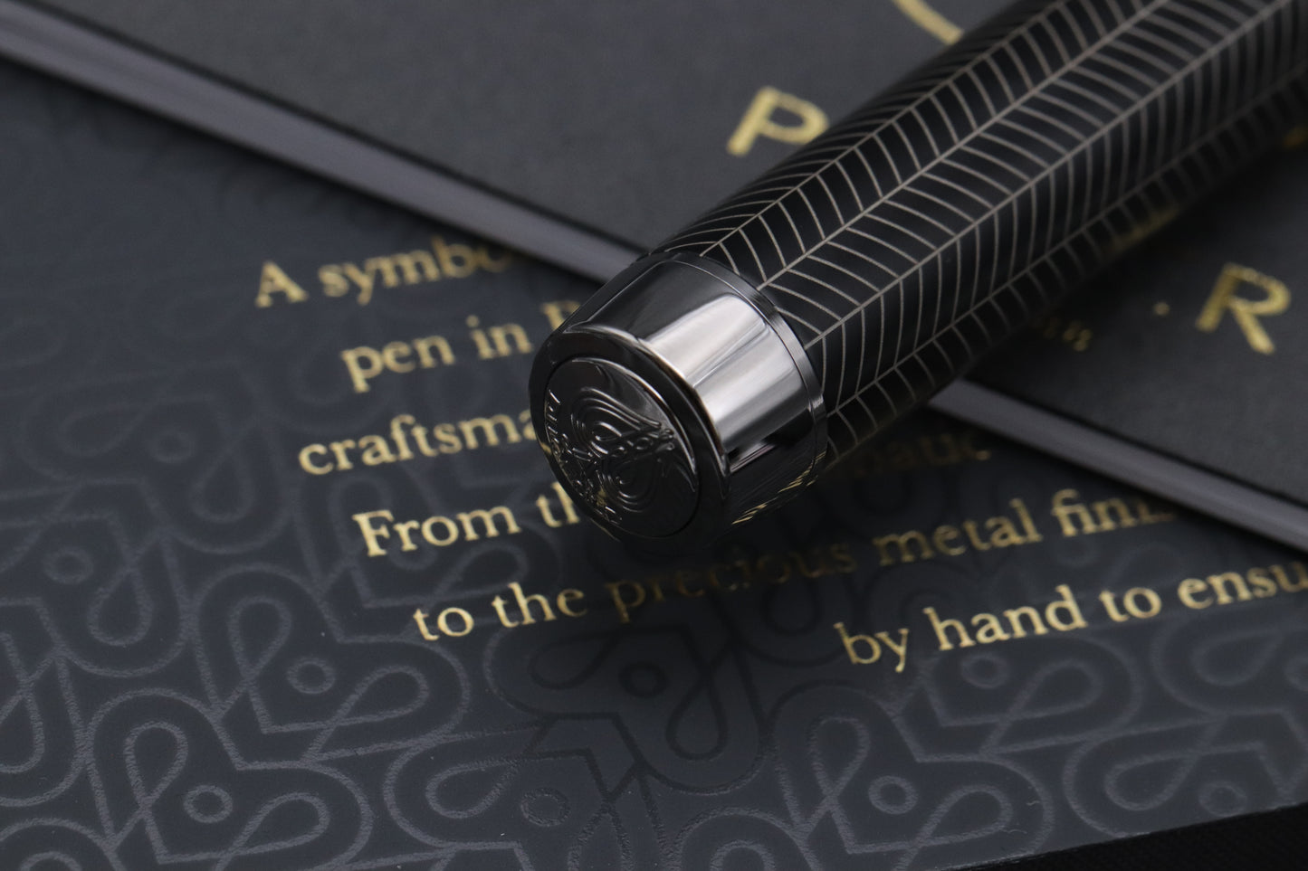 Parker Duofold Centennial Prestige Black Ruthenium Chevron Fountain Pen
