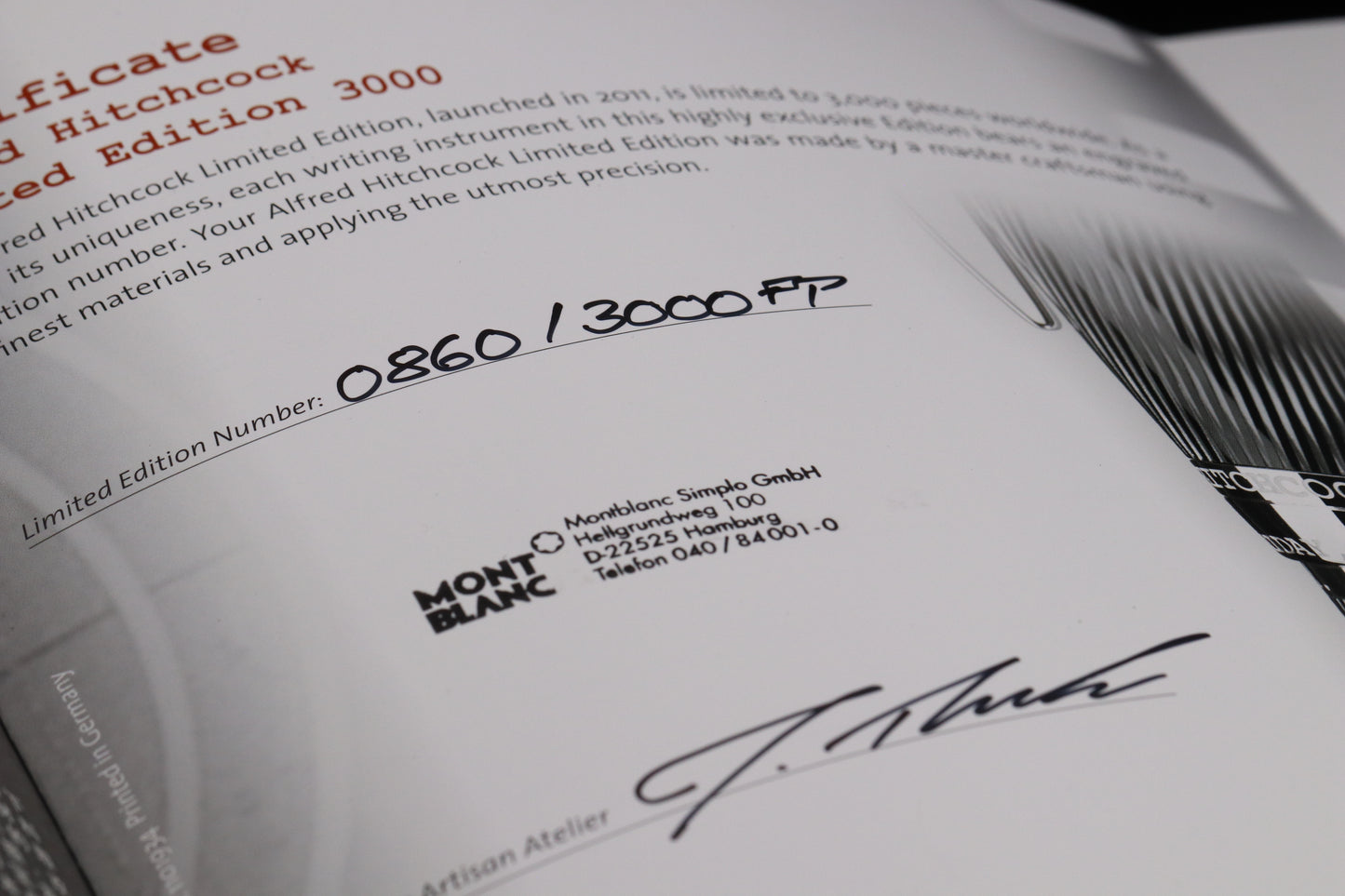 Montblanc Great Characters Alfred Hitchcock 3000 LE Fountain Pen