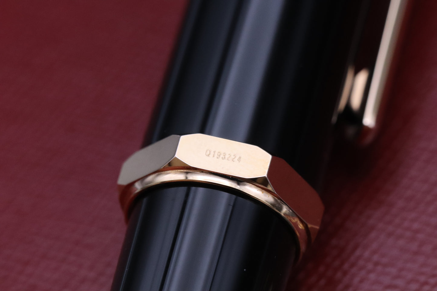 Cartier Santos-Dumont Black Red Gold Rollerball Pen