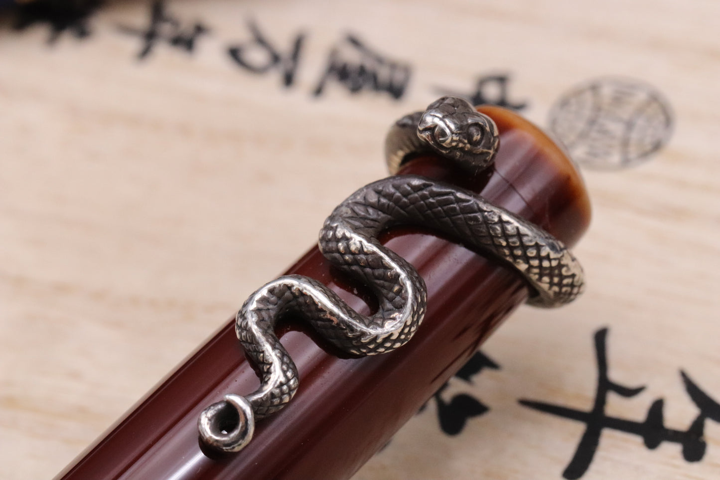 Nakaya Piccolo Long Writer Toki-Tamenuri Fountain Pen Snake Stopper