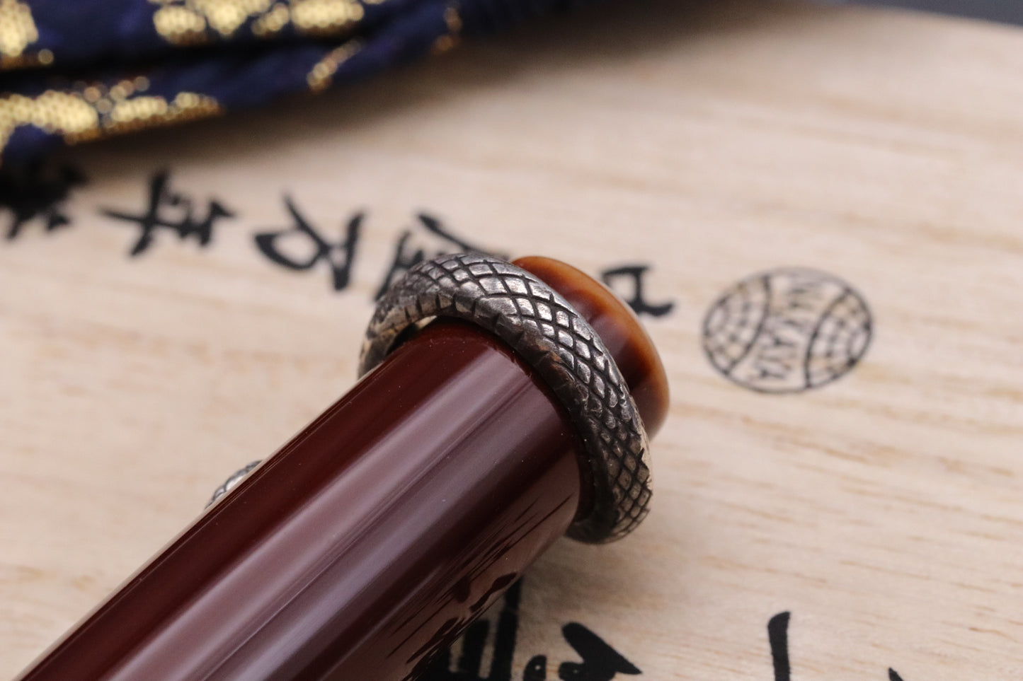 Nakaya Piccolo Long Writer Toki-Tamenuri Fountain Pen Snake Stopper