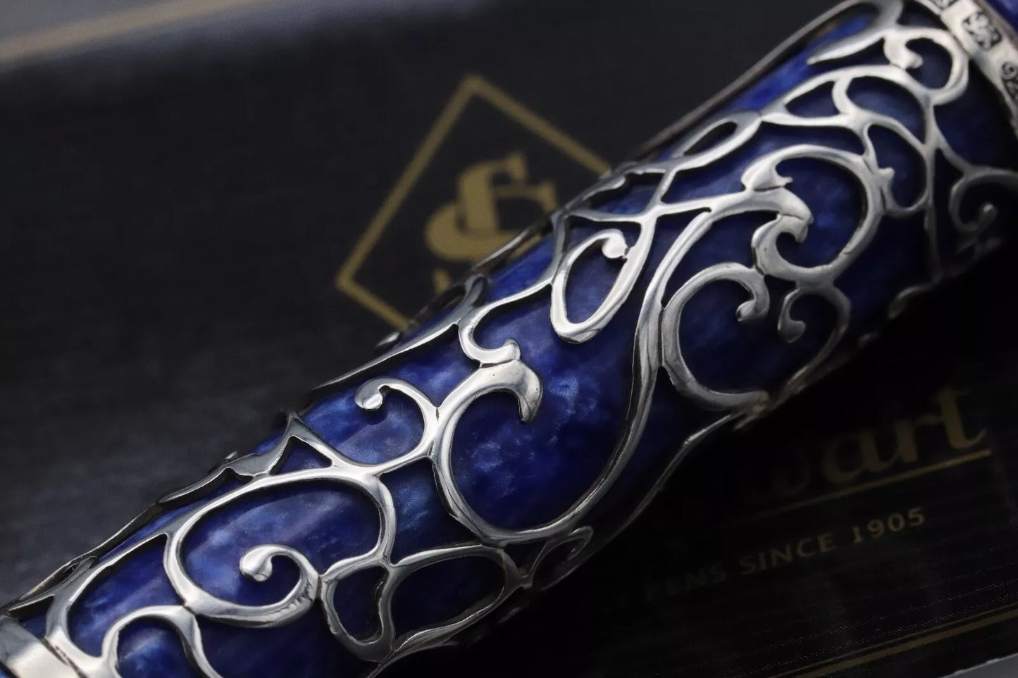Conway Stewart Chatsworth Simpole Silver Blue LE25 Fountain Pen - UNUSED image 7
