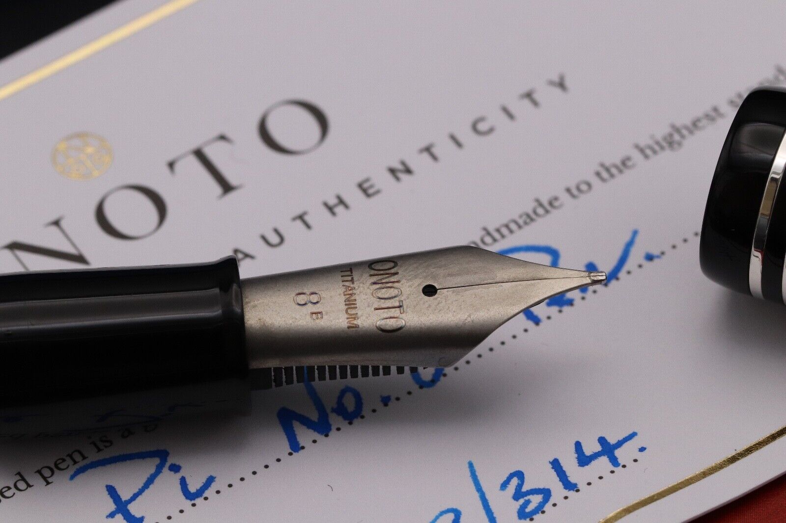 Onoto Magna Pi Fountain Pen - #8 18K and Ti Broad Nibs Included image 3