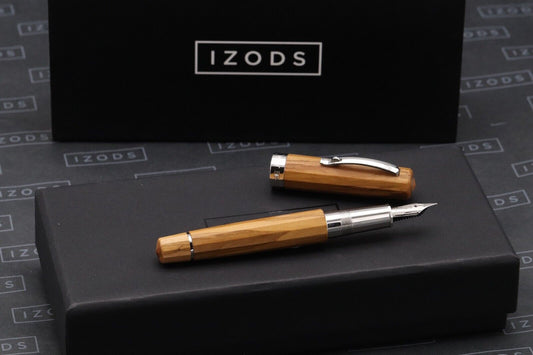 Omas Milord Olive Wood Sterling Silver Fountain Pen image 0
