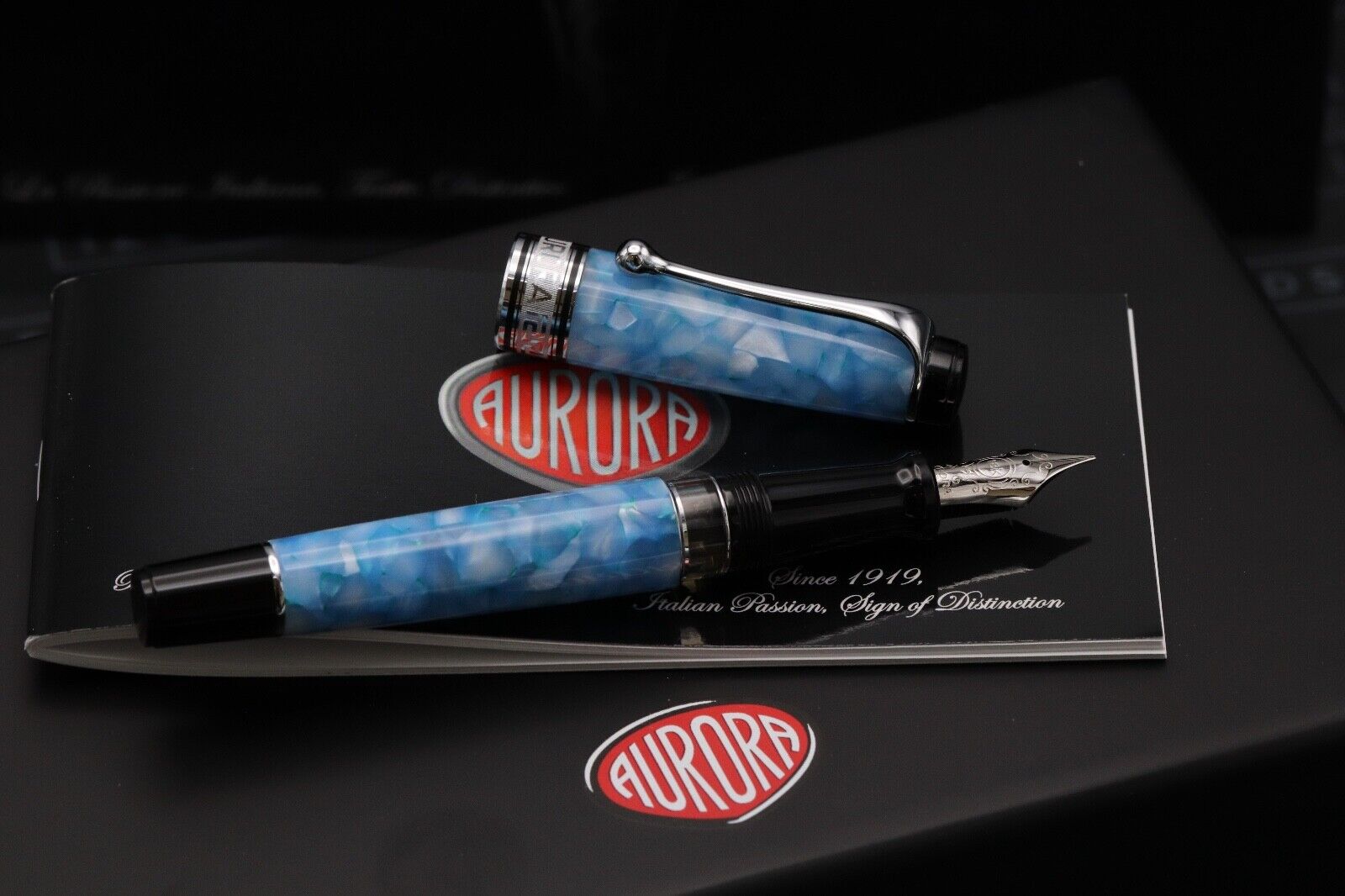 Aurora Optima 365 Celeste Limited Edition Fountain Pen - F Nib – IZODS