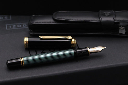 Pelikan Souveran M800 Green Black Fountain Pen - NEVER INKED image 1