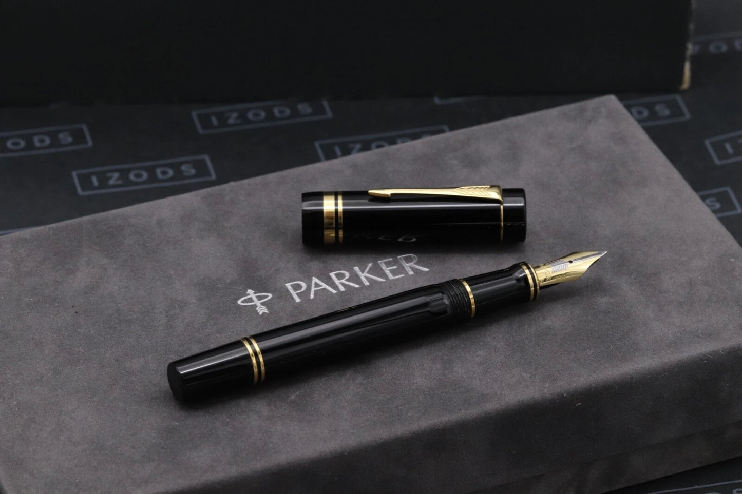 Parker Duofold Centennial Black Gold Fountain Pen - 1987 image 1